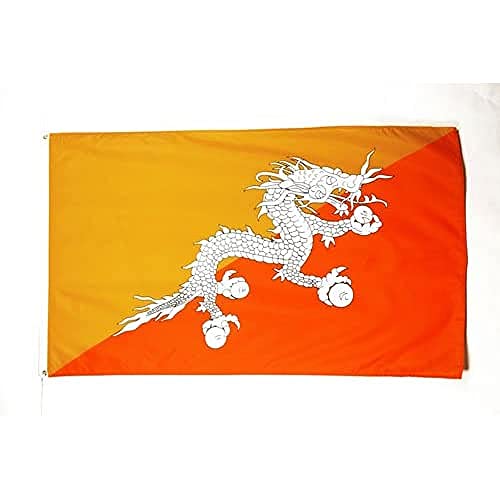 AZ FLAG, Bhutan Flag, Large 5x8 Ft, 100D Polyester Bhutanese Big Banner with Two Metal Grommets, Fade Resistant, Vivid Colors