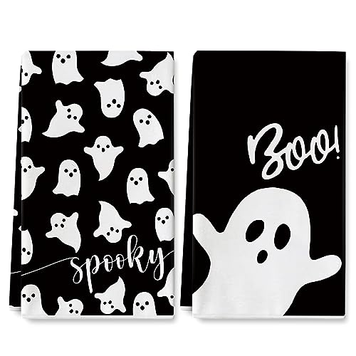 AnyDesign Halloween Kitchen Towel 18 x 28 Inch Black White