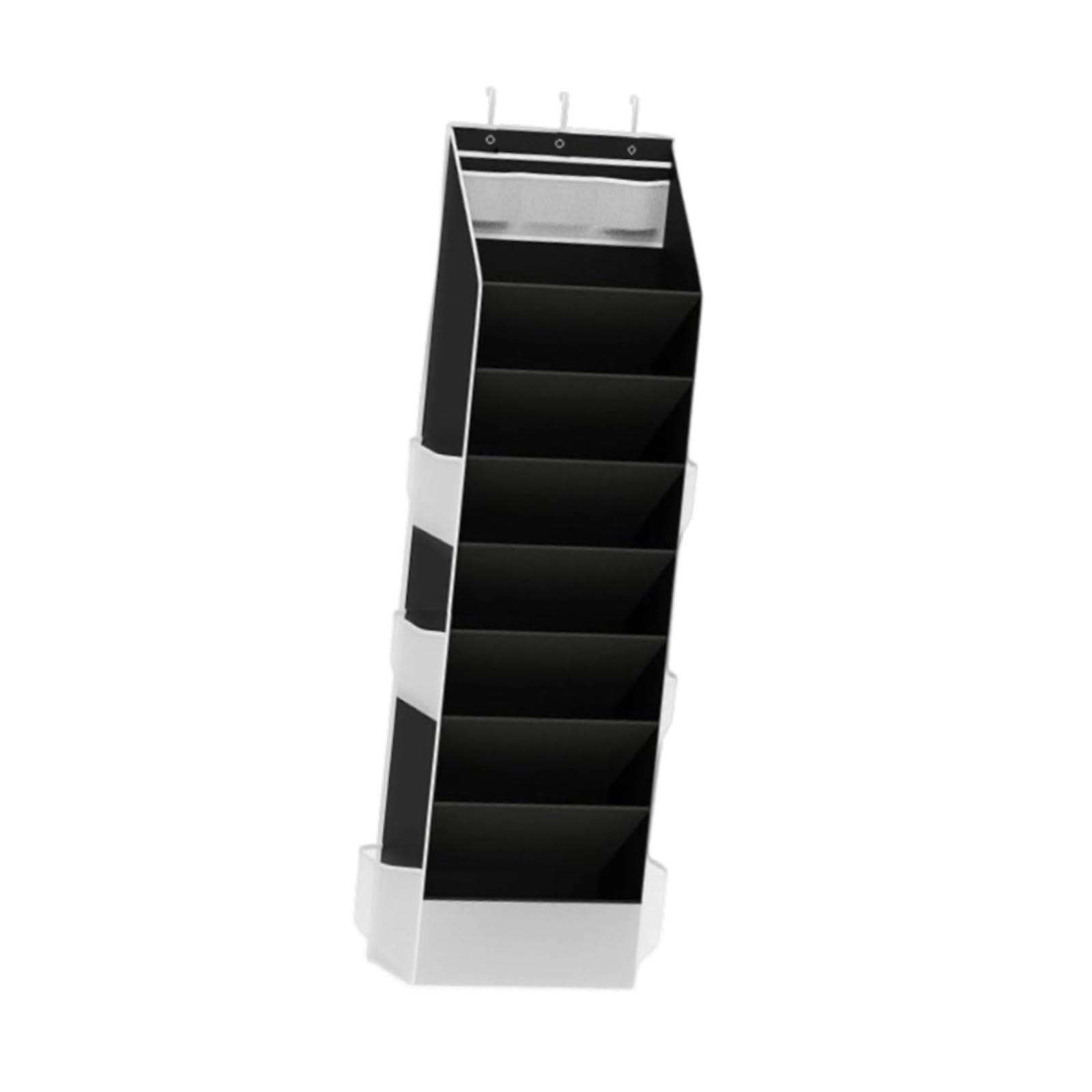 Fenteer Organizador de Zapatos Colgante con Compartimentos Amplios Estante para Zapatos para Colgar sobre Puerta Soporte Organizador Vertical Diseño en Tela O, Negro, Individual