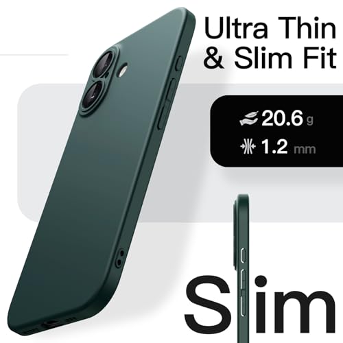 Image of JETech Slim Case for iPhone 17 6.3-Inch, Ultra-Thin Lightweight Minimalist Phone Cover with Camera Lens Protection, Matte Anti-Fingerprint Finish (Midnight Green)