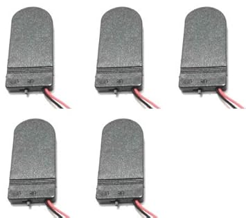 RENTORSA 5 Pcs. CR2032 Button Coin Cell Battery Socket Holder Case Cover with ON/Off Switch 3V x2 6V Battery Storage Box - Flat Shape - Set of 5 Pcs