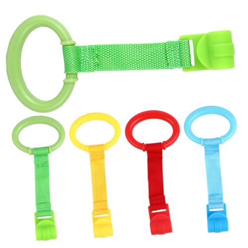 ibasenice Baby Stand up Pull Tab 5pcs Infants Pull Ring Crib Rings Learning Walking Aid