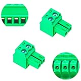 Tcenofoxy 3.5mm 2/3/4/5/6/7/8/9/10/11/12/13/14/15/16/18/20/24 Pin Phoenix Connector PCB Screw Terminal Block Connector (10Pcs 3.5M-2Pin)