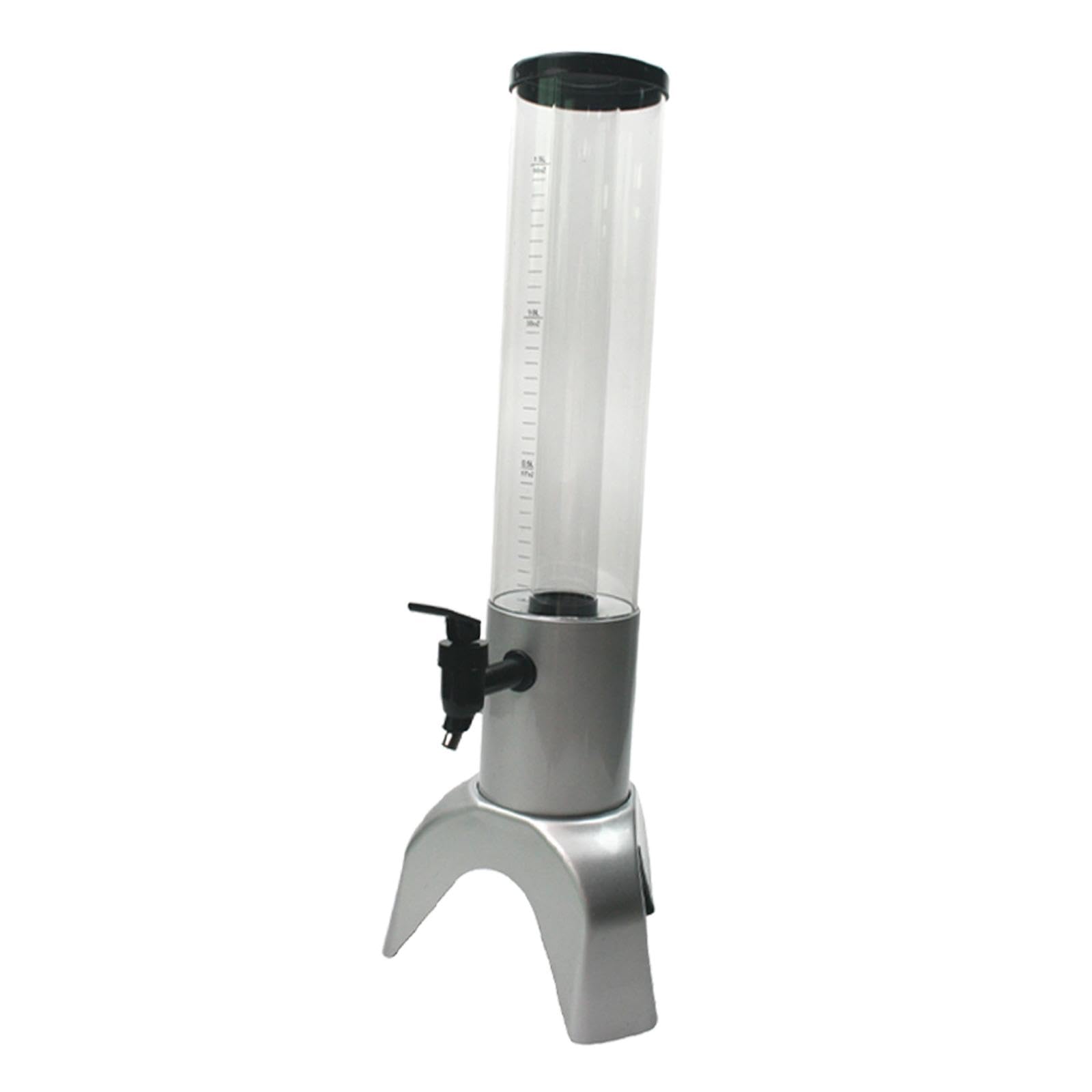Colcolo Dispensador de Cerveza, Torre con Tubo Frío, Dispensador de Bebidas de Mesa con Soporte para Restaurantes de Cocinas al Aire libre, Plata, 1.5L