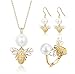 Produktbild Hochwertige 925 Sterling Silber Süßwasserperle Biene Ohrringe Halsketten Schmuck Sets für Frauen Hochzeit Schmuck