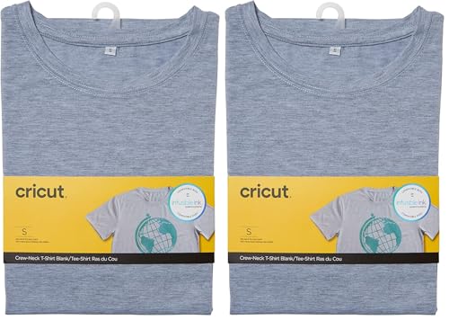 Cricut Men's Crew Neck T-Shirt Gray-Small Infusible Ink Blanks,2007556 (Pack of 2) - image 1