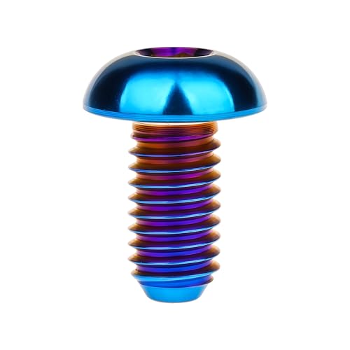Image of Titanium Bolt M4x6 8 10 12 15 20mm Hex Head Screws for Bicycle Pack of 4 (Burnt Blue, M4x8mm)