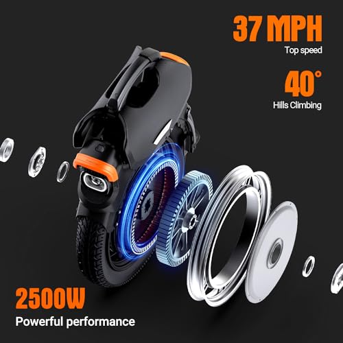 INMOTION V11Y Electric Unicycle for Adults - 18" Suspension EUC, 37 MPH Top Speed, 75 Mile Range - Self-Balancing One Wheel Scooter for City Commuting & Off-Road Riding