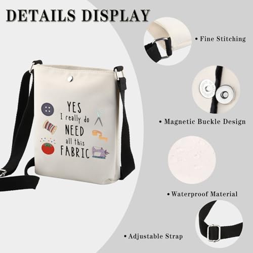 Sewing Gift Quilter Gift I Really Do Need All This Fabric Crossbody Bag Gift for Quilters Seamstress Tailors Sewing Addict3