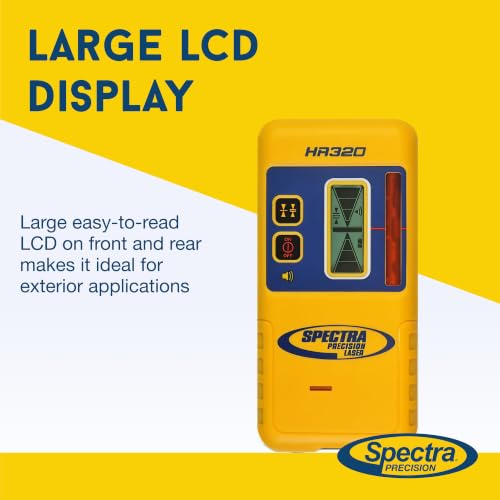 Image of Spectra Precision HR320 Laser Receiver with C59 Rod Clamp, Front & Rear LCD Displays, Loud Speaker, Waterproof