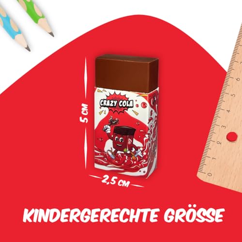 Radiergummi Kinder, Radiergummis mit Duft, Rubby Rubber Crazy Cola, Cola-Duft Radiergummi, Enthält 12 * 2 Radierer für Schulbedarf, Schreibwaren, Kinder
