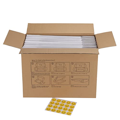 Image of RLAVBL 12x9x3 Shipping Boxes Set of 20, White Corrugated Cardboard Box for Packing, Mailing, Business
