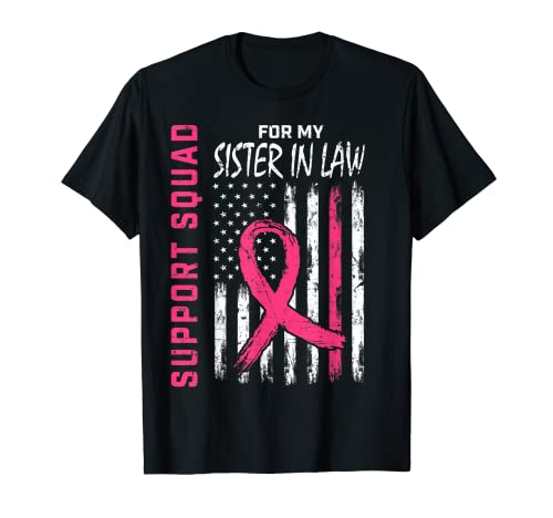 Support Squad Pink In Law - Bandera de cáncer de mama para regalo Camiseta