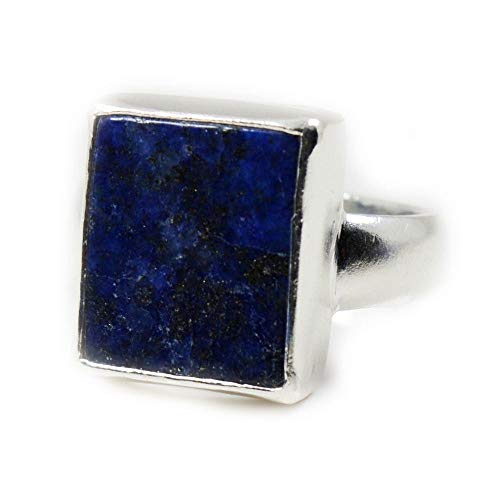 Bague lapis-lazuli argent rectangle : le bijou coloré anti-ternissement