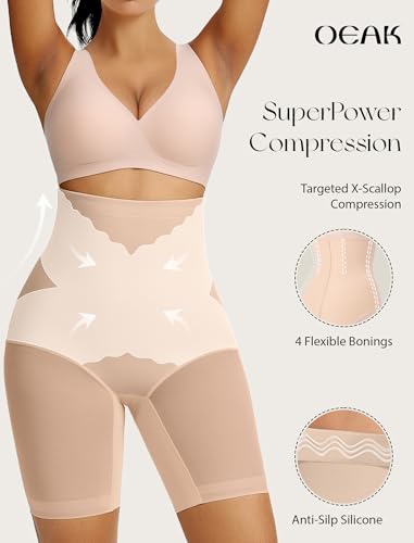 OEAK Womens Tummy Control Shapewear SuperPower High Waisted Butt Lift girdles Body Shaper Thigh Slimmer Seamless Shapewear4
