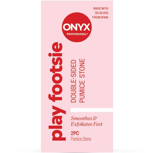 Onyx Professional Double Sided Pumice Stone, 2 Pack - 100% Siliglass Callus Remover for Feet, Elbows, Knees, Dead Skin, Heels, Hands, Foot File Scrubber Exfoliator Removes Hard, Rough, Dry Skin