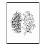 Psychology Brain Wall Art, Mental Health Art, Psychologist Office, Counseling Gift, Growth Mindset, Therapy Office Decor, CBT Wall Decor, Counselor Office Decor, Unframed (8X10 INCH)