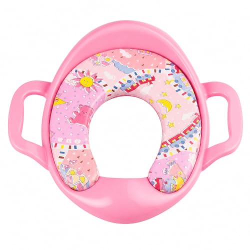 Image of Mommers Kids Toilet Training Seat 1-5 Years Baby Potty Seat with Soft Cushion I Splash Guard I Easy to Clean Seat Cover for Kids