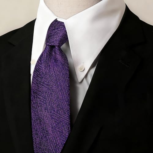 Image of Barry.Wang Skinny Ties for Men Cashmere Wool Blend Necktie with Tie Clip