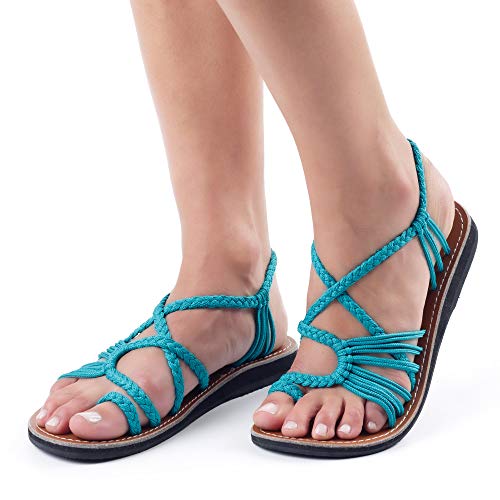 image for Plaka Palm Leaf Flat Summer Sandals for Women | Perfect for the Beach 