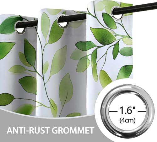 Rideau occultant isolant froid chaleur lot de 2 aquarelle vert