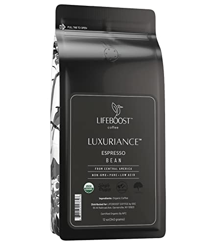 Lifeboost Coffee Espresso Whole Beans Coffee - Low Acid Single Origin Usda Organic Coffee - Non-Gmo Espresso Coffee Third Party Tested For Mycotoxins & Pesticides (Espresso Whole Bean 12Oz) #TOP3
