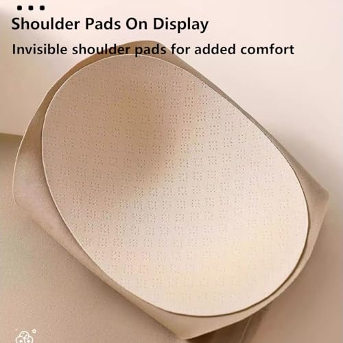 LZTET Camiseta Suave 2 En 1 con Hombreras Incorporadas para Mujer,Sin Mangas Almohadillas Push-Up,para Mejorar La Postura De Hombros Resbaladizos,Estrechos Y CaíDos(2XL,Light Brown)