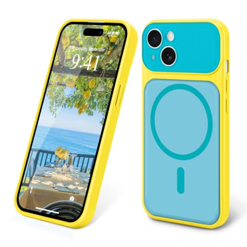Magnetic for iPhone 15 Case, Cute Dopamine Contrast Candy Color, Yellow
