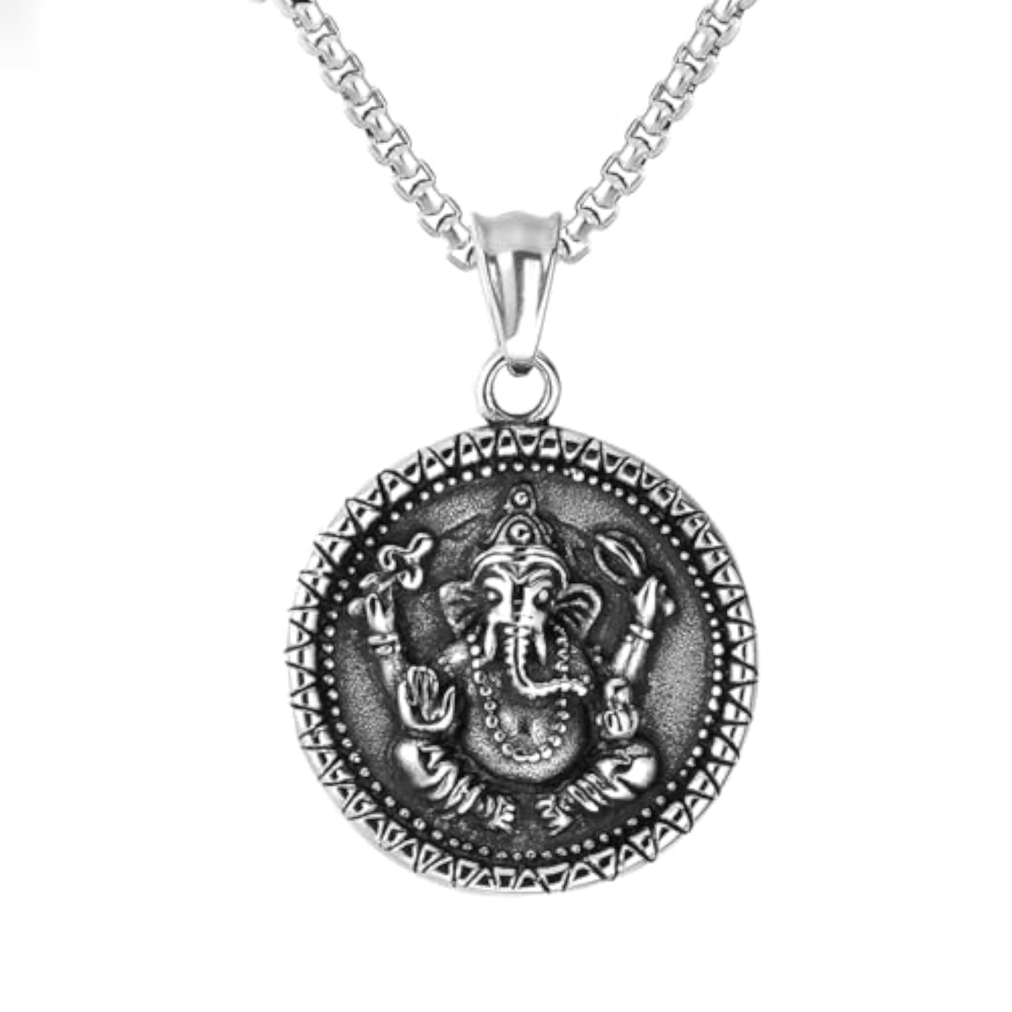 Men's Ganesha Vinayaka Stainless Steel Pendant Necklace