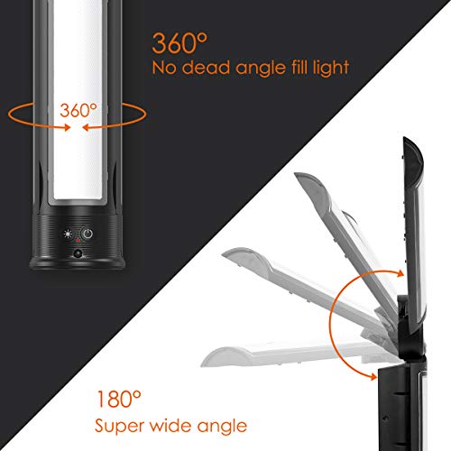 LED Ringlicht Licht Dimmbar mit Fernbedienung 3 Panel Faltbares, LOFTer 14 Zoll USB Wiederaufladbar Ringlicht,3 Farbe… – Bild 3