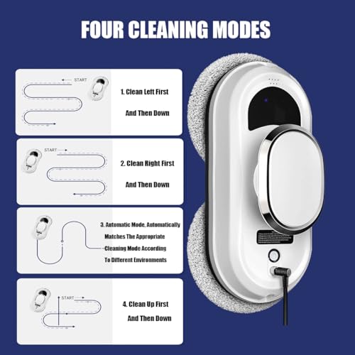 Robô Limpador De Janelas Com SucçãO Forte De 5600pa,RobóTico De Limpeza De Vidro Inteligente Com 10