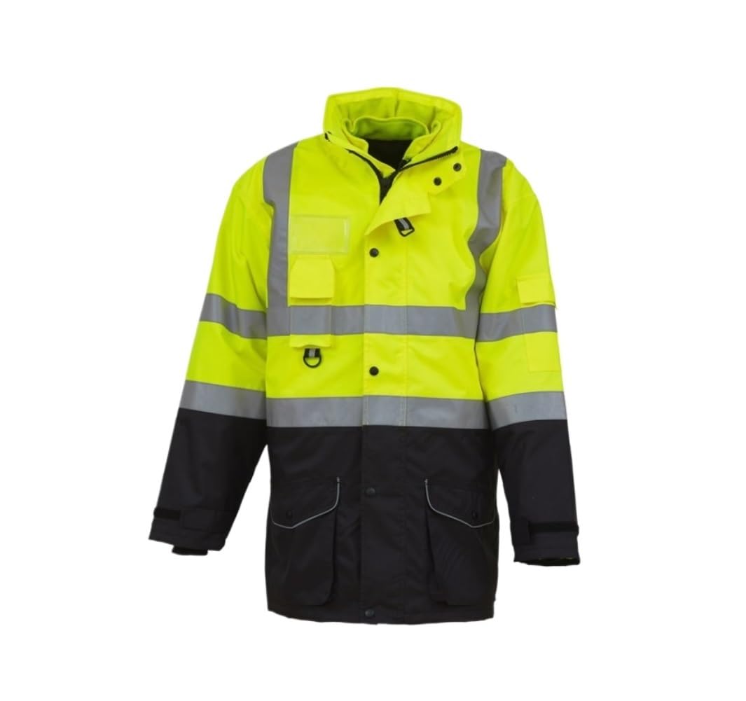 chaleco de alta visibilidad, Ropa de trabajo reflectante impermeable Parka chaqueta chaleco naranja amarillo varios tamaños