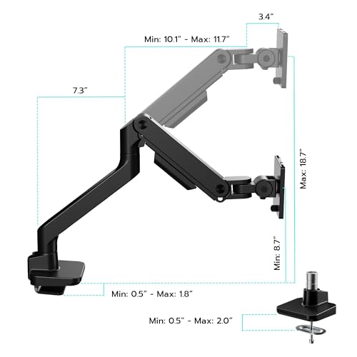 ARES WING Ultrawide Monitor Desk Arm for 17 to 49 Inch Screen, Holds 44 Lbs - image 8