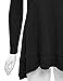Made By Johnny MBJ Womens Long Sleeve Double Layer Tunic Top M Black