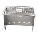 N\C Outdoor Wood Burner Burner, Stainless Steel, Portable Camping Grill with Carry Bag for Outdoor Backpacking, Se - Folding Stove