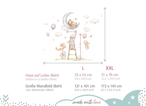 Sticker mural ours sur la lune pour décorer la chambre bébé