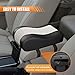 Tuxihapp Car Armrest Cushion, Memory Foam Auto Center Console Armrest Pillow Pad with Storage Bag, Breathable Leather Middle Console Protective Pad with Phone Holder Relieve Elbow Pressure (WhiteGray)