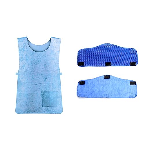 2 chalecos de hielo refrigerantes para hombres y mujeres, banda para el sudor, banda para el sudor, ropa de refrigeración, PVA, activado por agua, chaleco frío evaporativo para clima cálido y verano