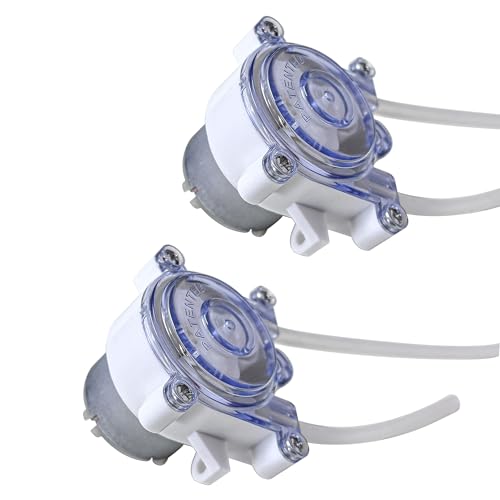CONQUERALL 2PCS Mini 500 Peristaltic Pump DC 6V-12V Self-Priming for Lab Ink Sampling 2.5 * 4.5mm Silicone Tube