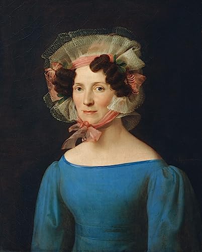 Tableau Dame à Blauem Kleid par Leopold Kupelwieser 60x90cm