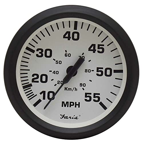Faria Marine Boat Speedometer Gauge SE9473I | Euro Black 3 1/4 Inch
