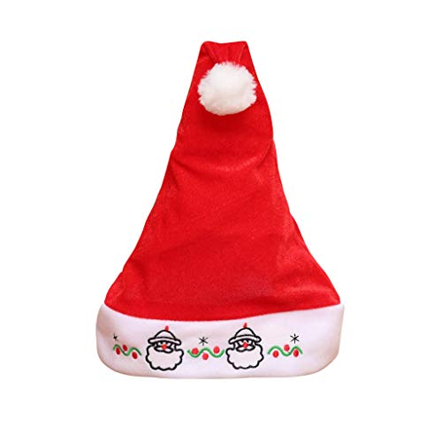 Preisvergleich Produktbild GOKOMO Weihnachtsmütze Kinder weihnachtsmütze Erwachsene rote weihnachtsmütze weihnachtsdekoration Alter Mann Hut hochwertige Gold samtstickerei(A)