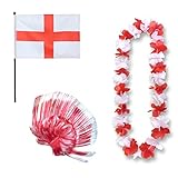 Sonia Originelli Fanset England Blumenkette Fahne Flagge Perücke Irokese