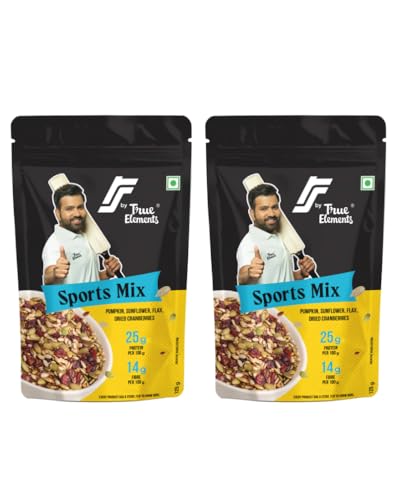 Image of True Elements Rs By Sports Mix Pack Of 2 (125Gm * 2) - Pumpkin Seeds, Sunflower Seeds, Flax Seeds & Cranberries | Trail Mix | 25G Protein | Seeds Mix For Eating | Mixed Seeds & Berries | 250Gm