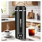 Travel Kettle Small Tea Kettle Coffee Mini Portable Electric Kettle with 4 Temperature Settings, Plug in 304 Stainless Steel Mini Travel Electric Kettle with Auto Shut-off(Black)