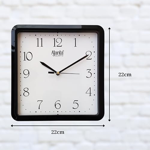 Ajanta Plastic Abstract Analog Wall Clock (21.6 Cm X 21.6 Cm X 3.2 Cm, Black)