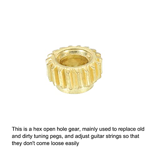 PATIKIL Classical Guitar String Tuning Peg Gear 4.4mm Inner Hexagon Hole Gold Tone for Guitar Tuning Pack of 6 - Image 4