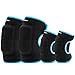 ONTYZZ Set di Protezioni per Bambini Morbido Regolabile Gomitiere per Bambini Ginocchiere per Balance Bike Skateboard Inline Roller Pattinare Scooter Ciclismo Sciare Nero-Blu/S