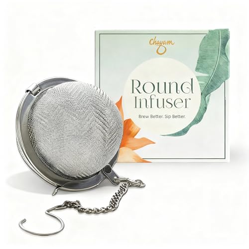 Image of Stainless Steel Tea Infuser for Loose Leaf Tea | Durable Round Ball Chai Strainer with Hook | Easy-to-Clean Tea Steeper for Green Tea, Black Tea and Herbal Infusions