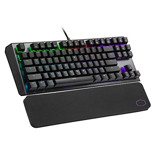 Cooler Master CK530 V2 Mechanical Tenkeyless Gaming Keyboard, RGB Backlight, On-fly Control, Aluminum Top Plate and Wrist Rest Included, Layout ES/Switches Red